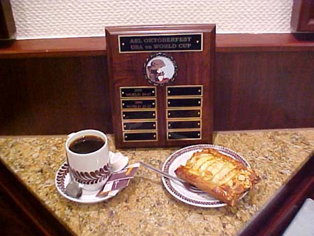 Trophy having breakfast